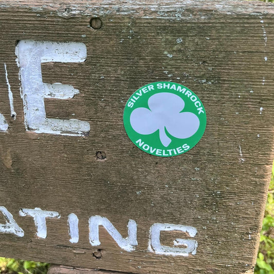 3” Silver Shamrock Sticker Waterproof