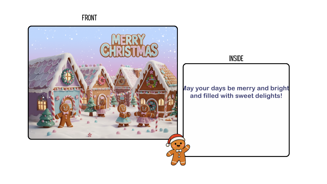 Gingerbread Village – Set of 12 with Envelopes (5x7")