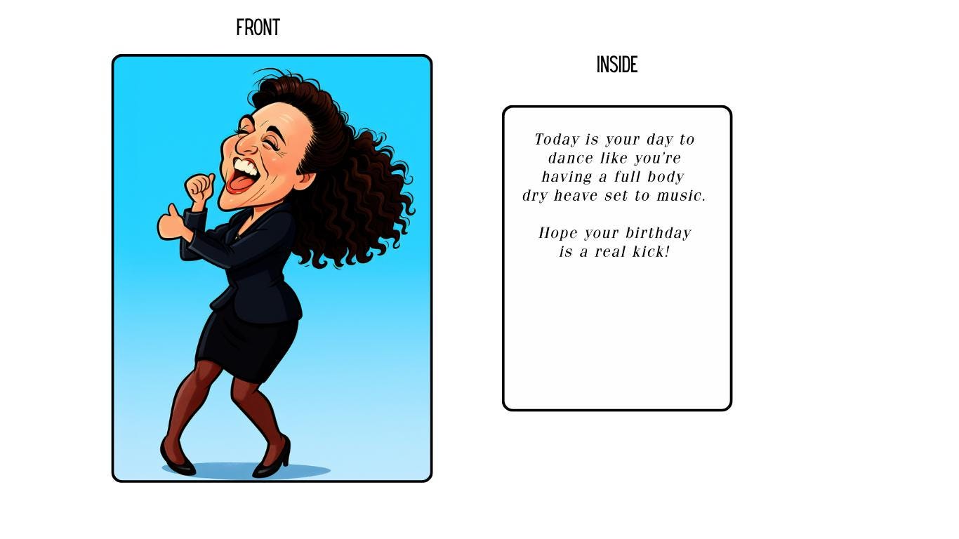 Funny Birthday Card – "A Real Kick" - 5x7 Pop Culture Birthday Card, Retro Comic Style, Glossy Finish