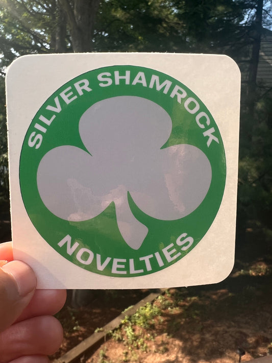 3” Silver Shamrock Sticker Waterproof