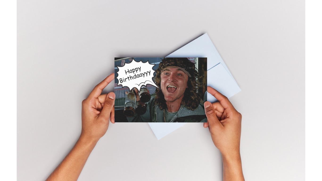 Warriors inspired birthday card– “Happy Birthdaayyy” Cult Classic Movie, Retro Comic Style