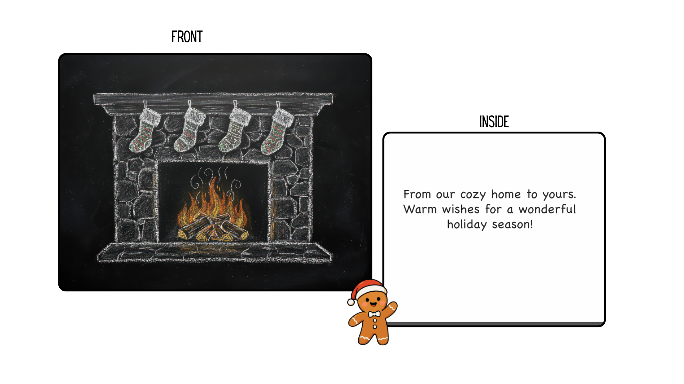 Chalkboard Hearth – Set of 12 with Envelopes (5x7") - Also available in single card