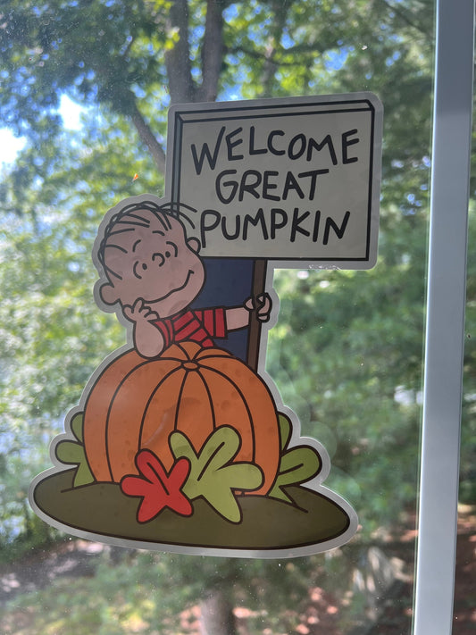Linus Great Pumpkin Window Cling (reusable)