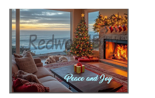 Cozy Coastal Christmas Cards – Set of 12 with Envelopes (5x7")