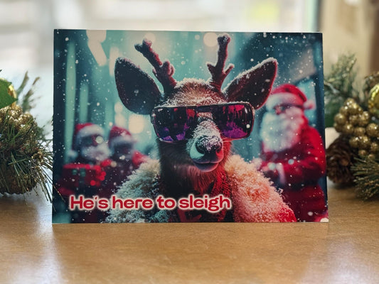 Dasher is Here To Sleigh – Set of 12 with Envelopes (5x7")