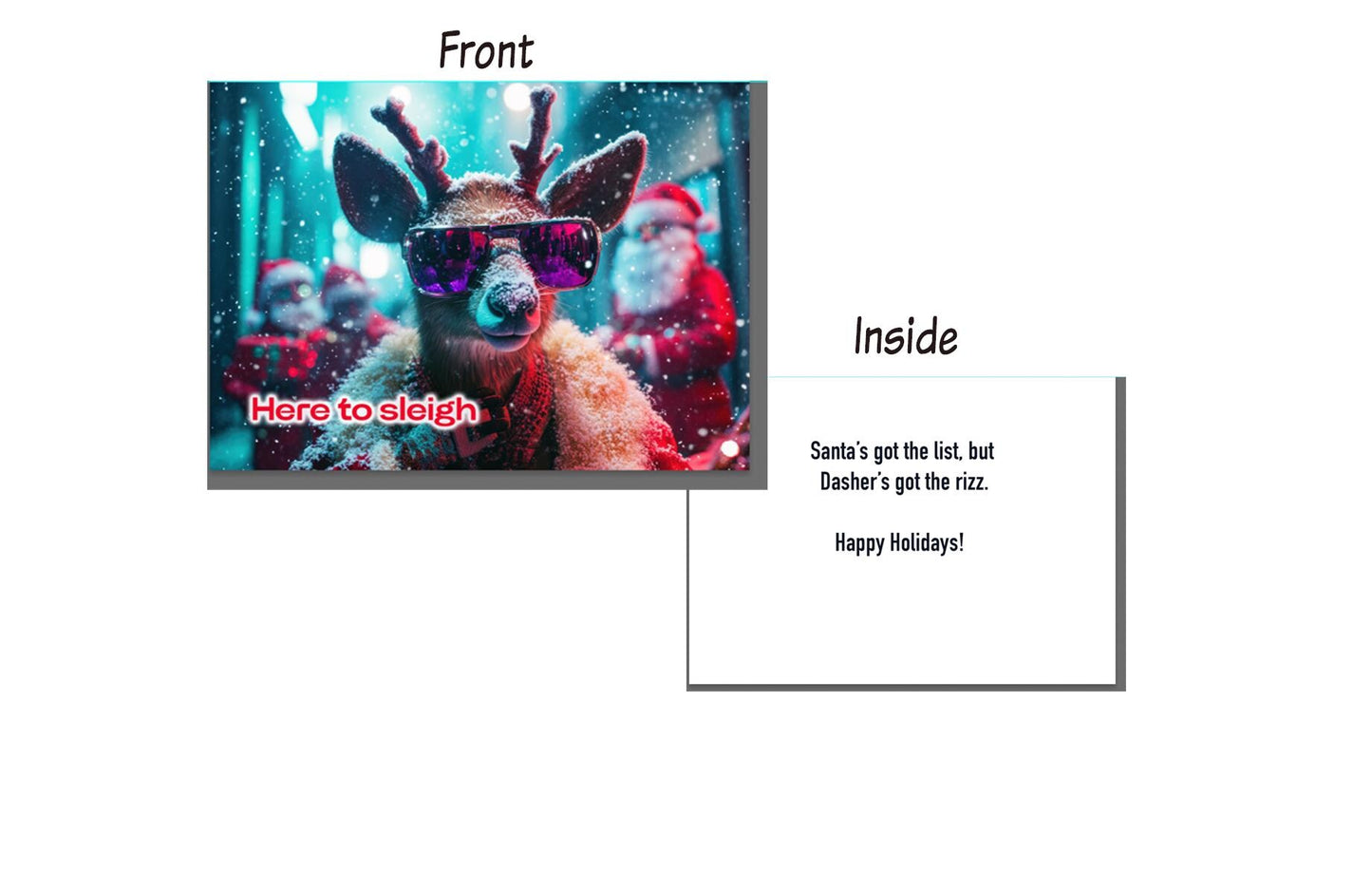 Dasher is Here To Sleigh – Set of 12 with Envelopes (5x7")