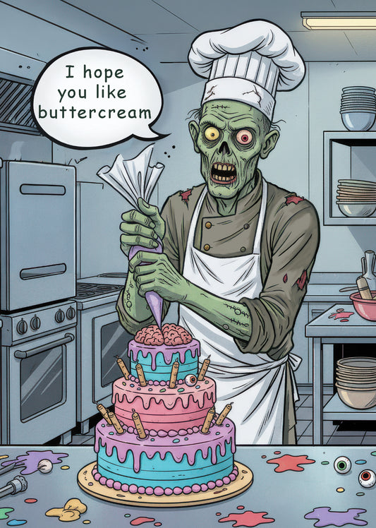 Zombie Birthday Card with Envelopes (5x7")